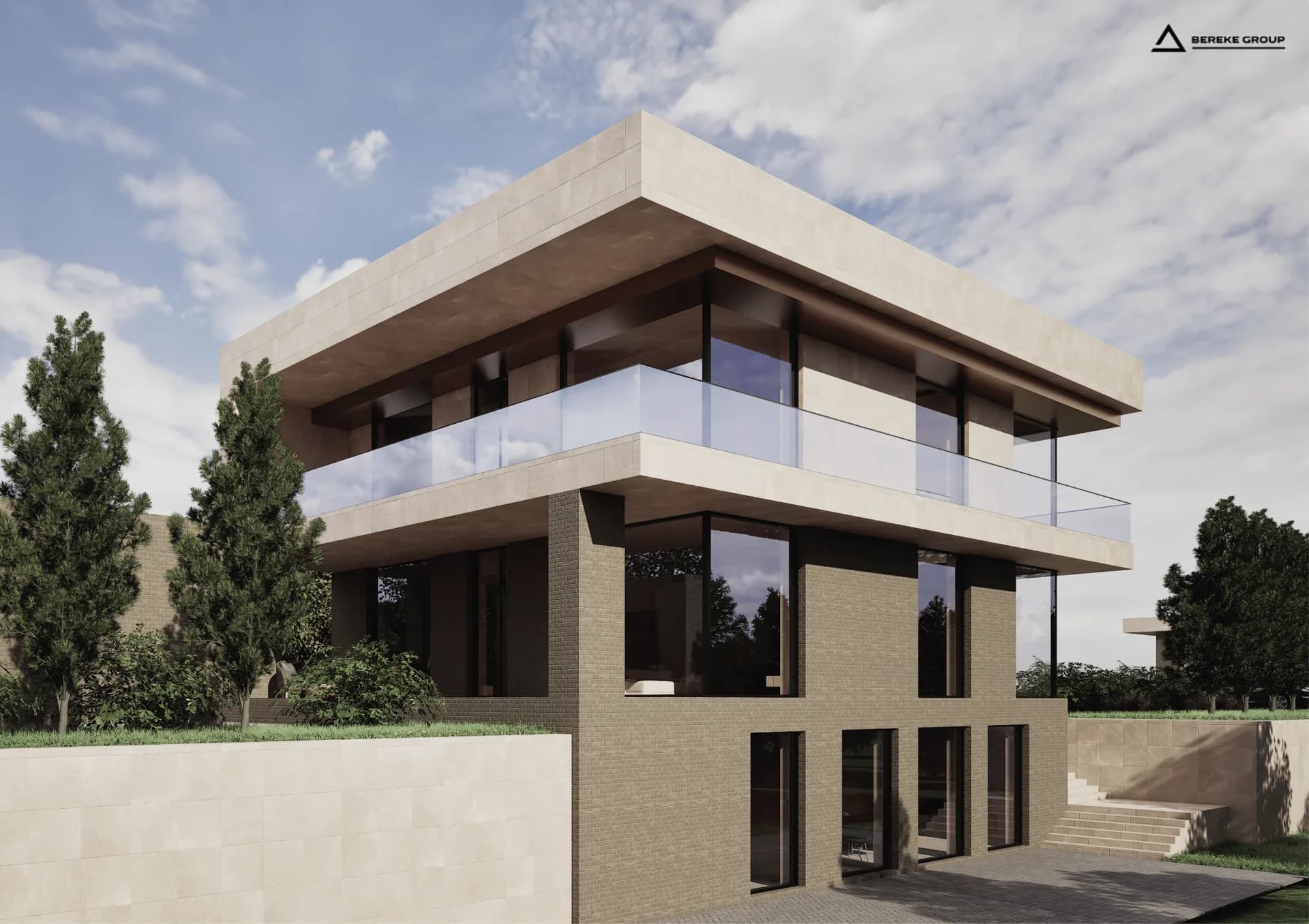 Минималистичный дом с плоской крышей