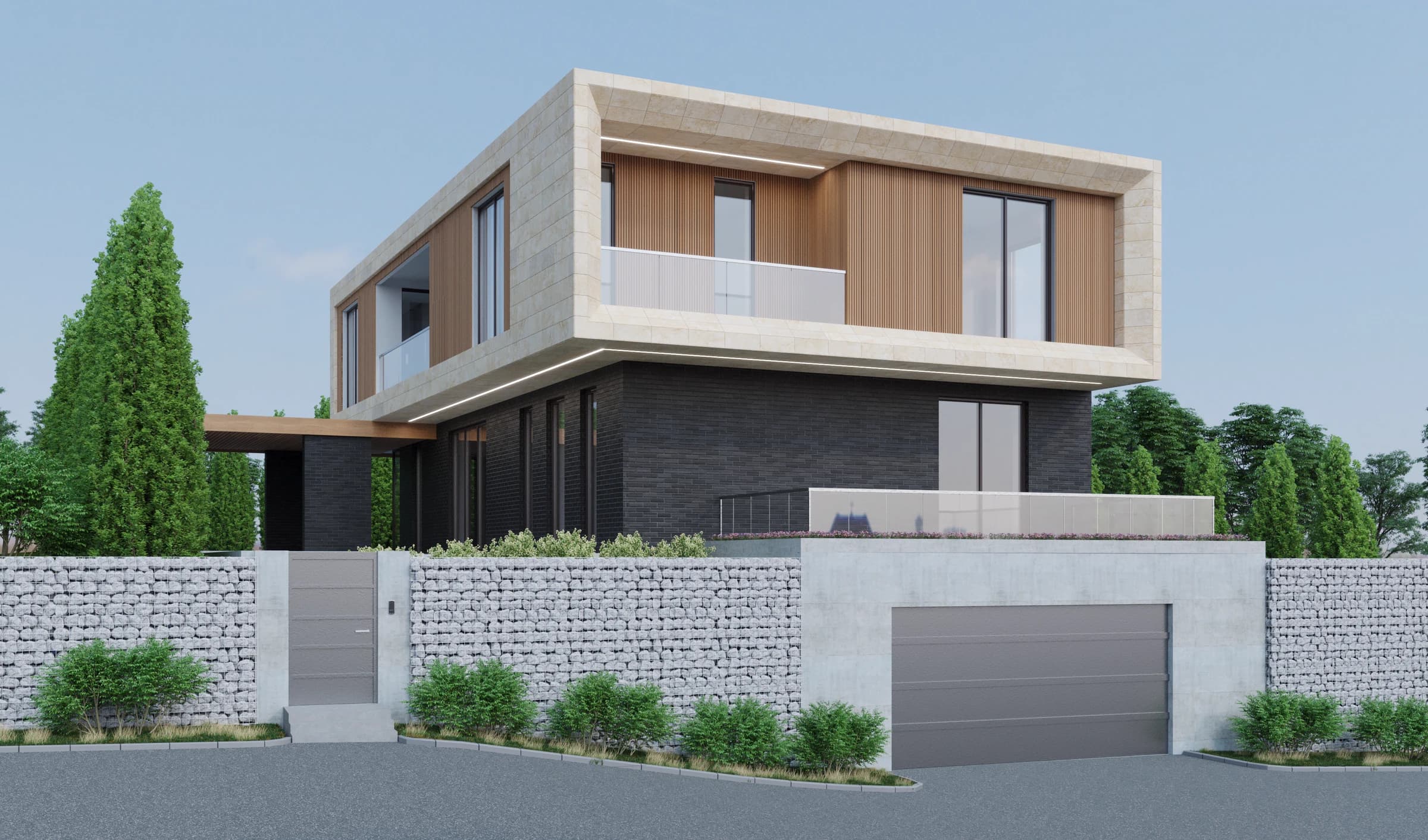 Рендер главного фасада дома Berlin