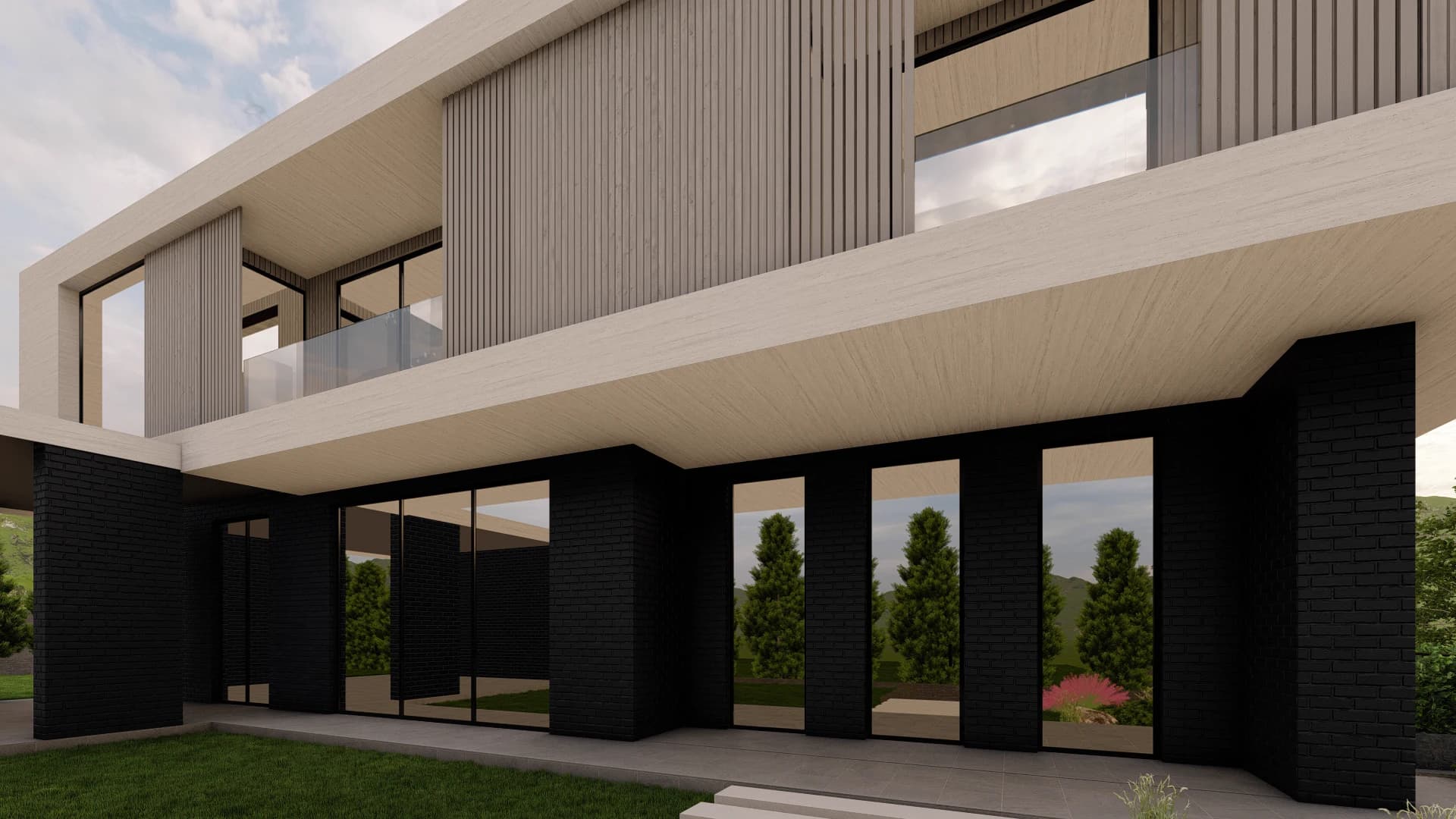 Рендер гардеробной или приватной зоны дома Berlin