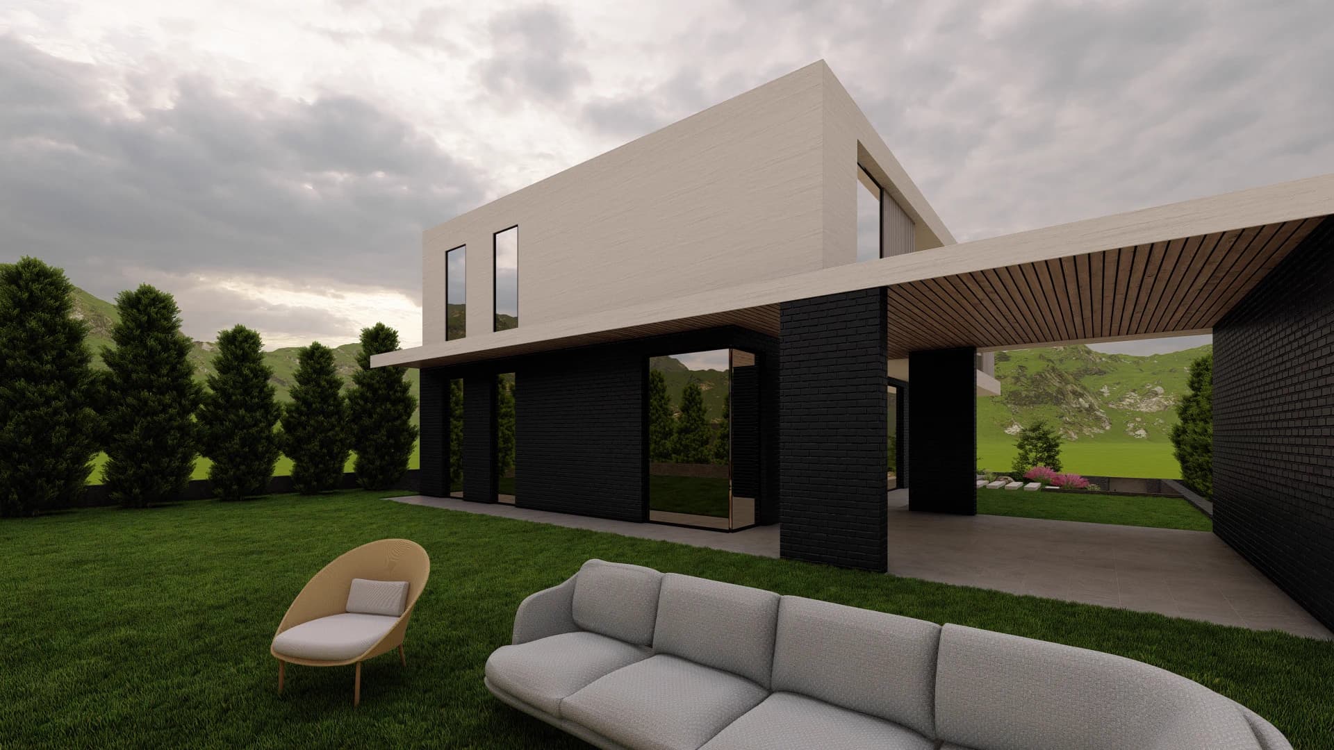 Рендер ванной комнаты дома Berlin