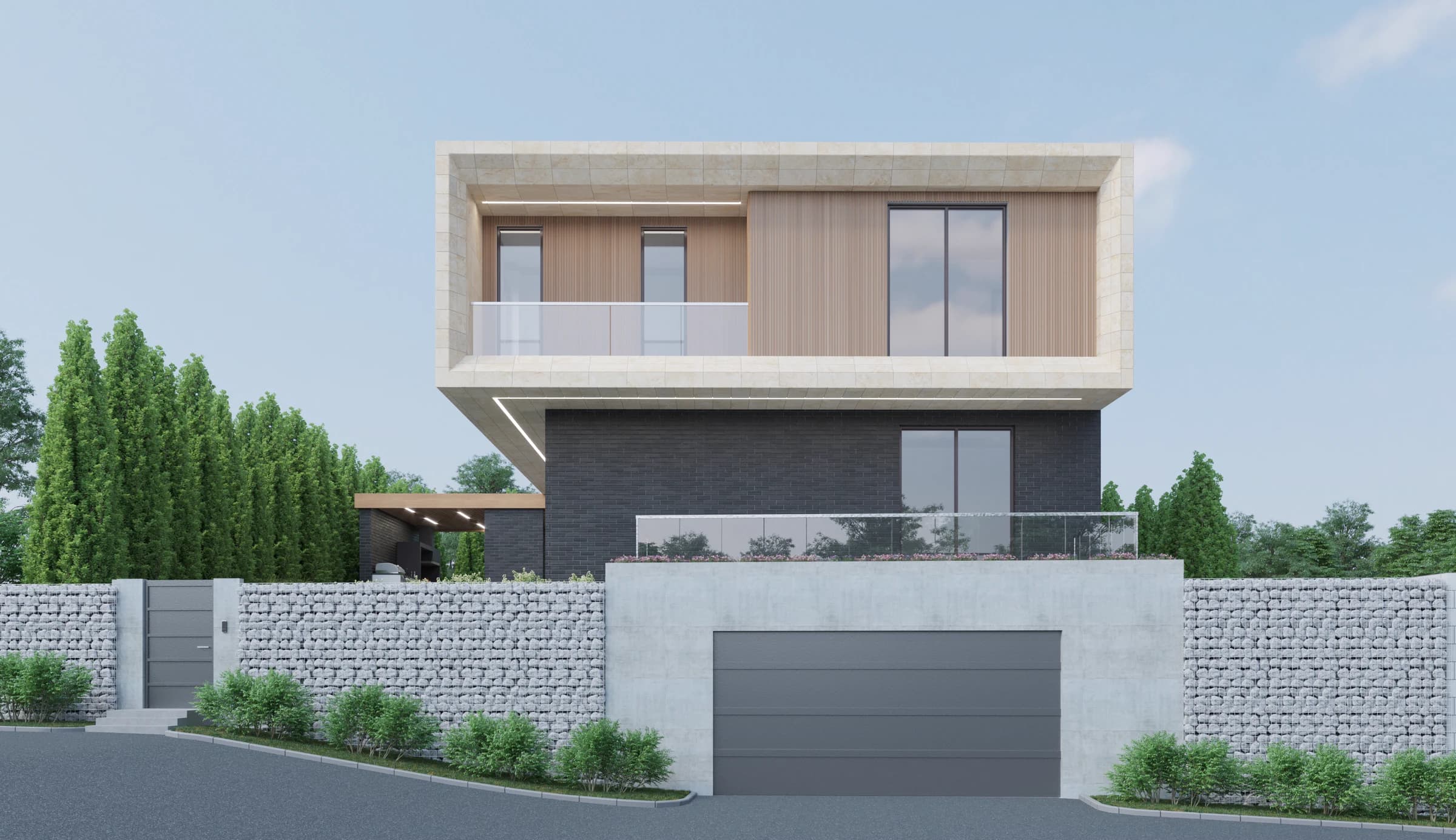 Рендер дома Berlin с приватного дворового ракурса